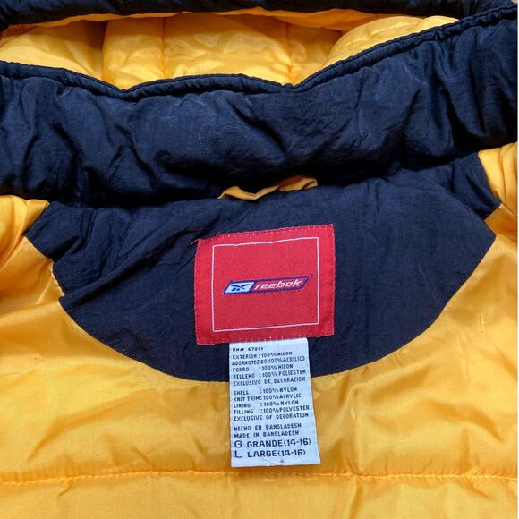 Vintage Reebok Steelers Oversized Coat with Hood Kids size Large 14 16 Nylon - Picture 7 of 7